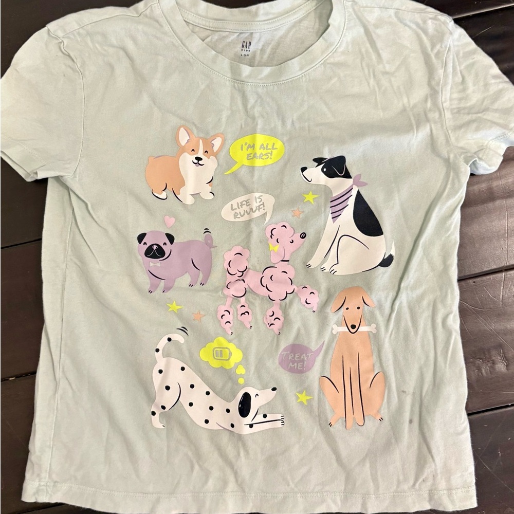GAP Light Green Dog Graphic Tee